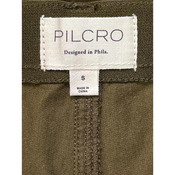 Pilcro Brown Corduroy Flare Cropped Pants Women’s Size S Stretch Cotton Velvet - Picture 8 of 9